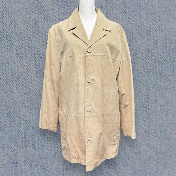 ColeBrook Jackets & Blazers - Vintage Colebrook Women’s Genuine Leather Coat in Beige, Size L